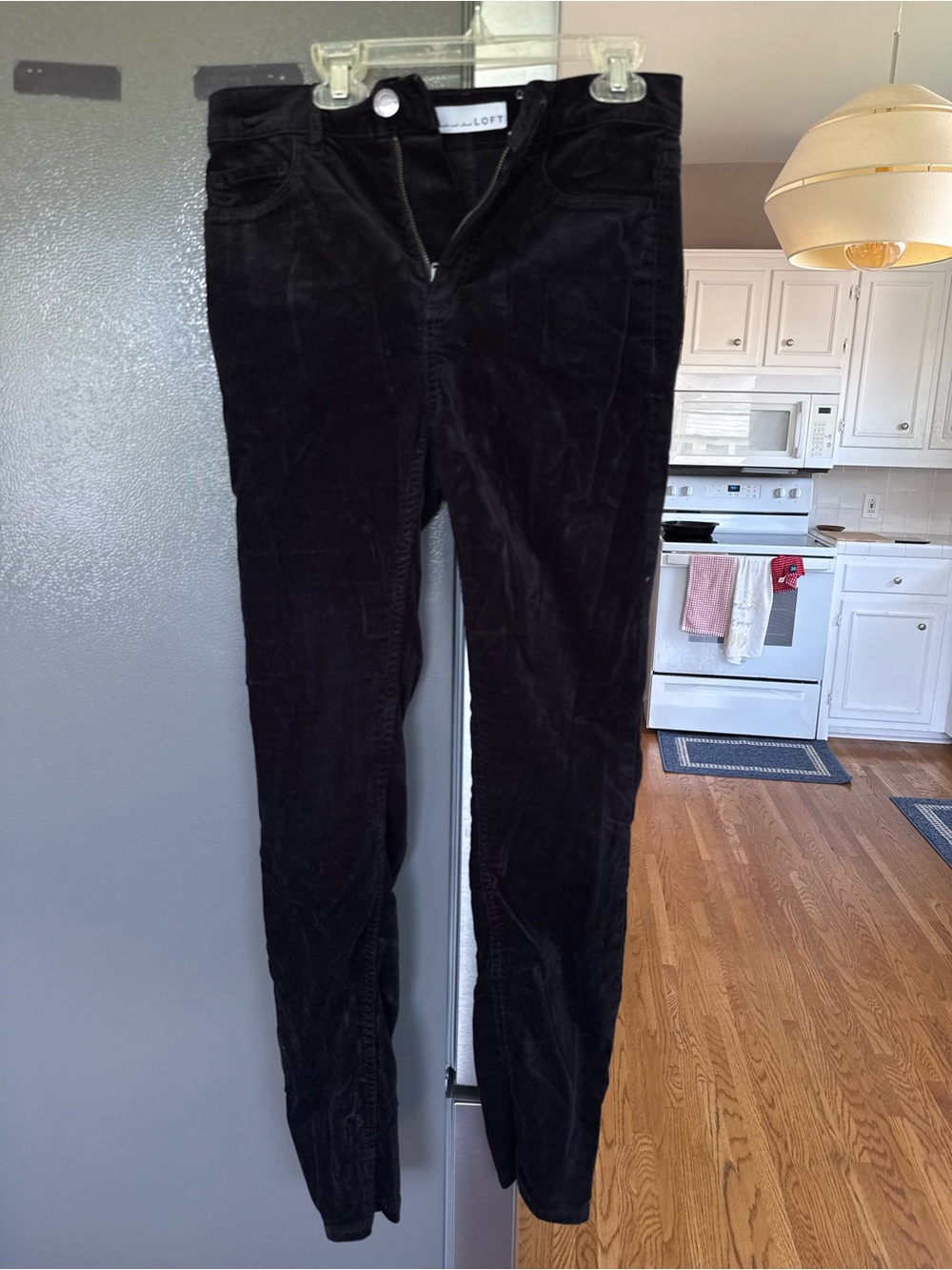 Loft black velvet skinny pants